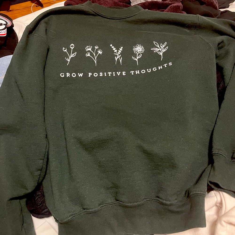 SMALL Grow Positive Thoughts Crewneck Sweater / Wholesome Culture /
